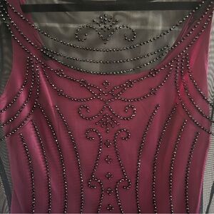 JR Nites Beaded Sheer Tank Top
